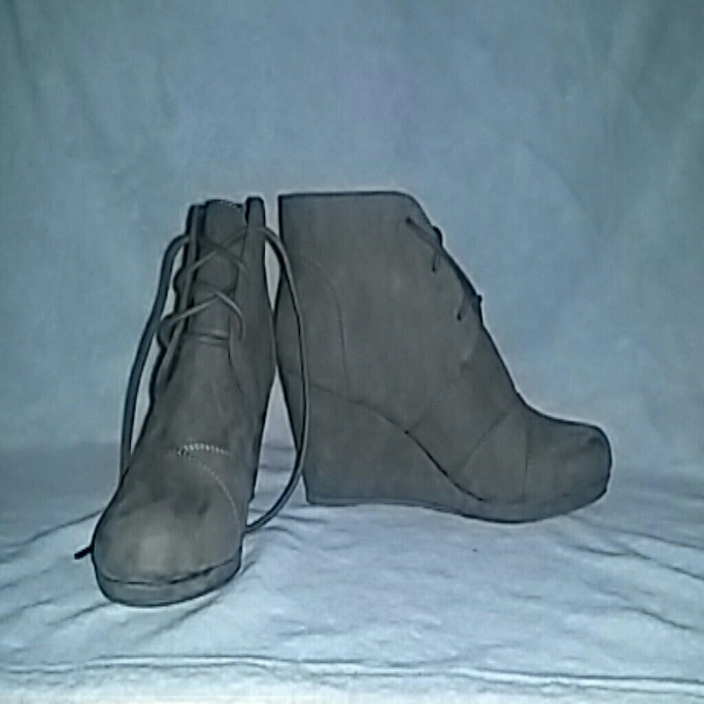 Wet Seal brown suede wedge ankle boots